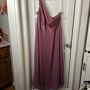 David’s Bridal Mauve Off the Shoulder Gown Bridesmaids Dress Size 22 Plus Curve